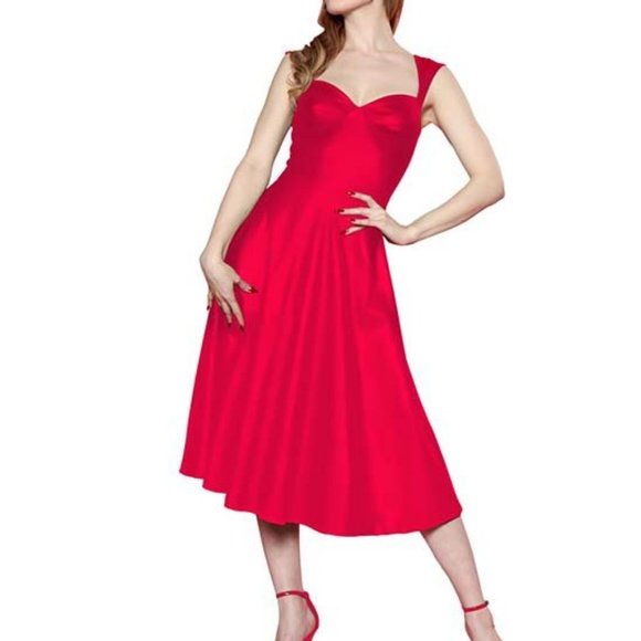 Bettie Page Dresses & Skirts - 🌟Bettie Page || Roman Holiday Dress - Red
